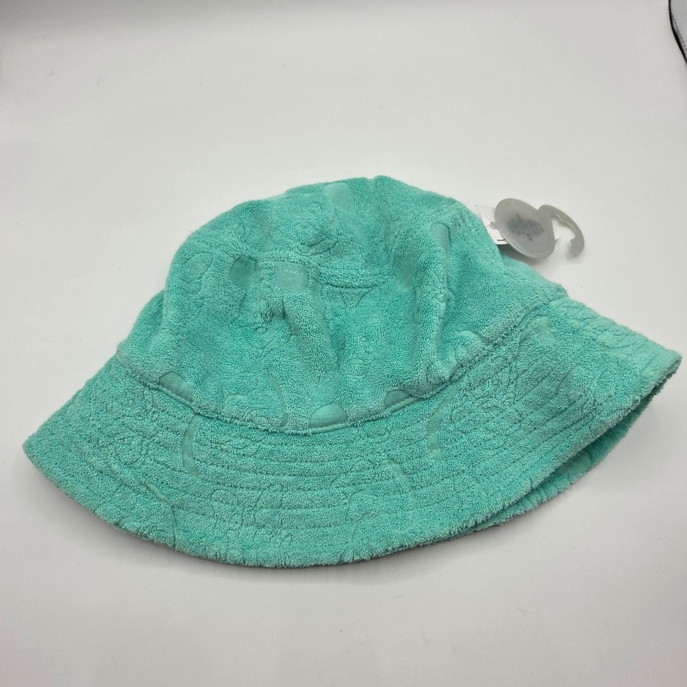 Disney Parks Mickey Mouse Mint Green Terry Cloth Embossed Bucket Hat NWT OS